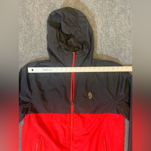 Luke Men's Jacket  Sport Hooded Full Zip in Black/Red Size L - Picture 12 of 14